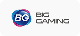 Winbox Big Gaming logo with blue and pink BG icon and grey text